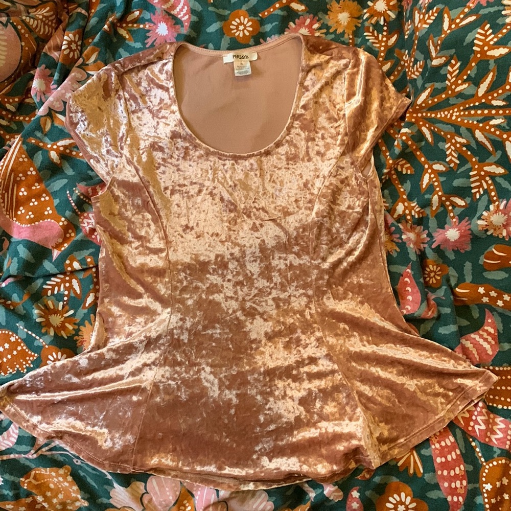 Velvet light pink top